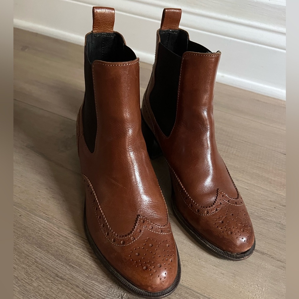Brown leather Russel and Bromley women’s boots.
